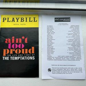 NEW 2019 Broadway Playbill The Life and Times of The Temptations Ain't Too Proud